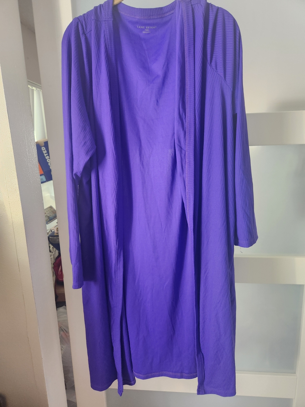 Lane Bryant Bold Purple Long Sleeve Open Cardigan